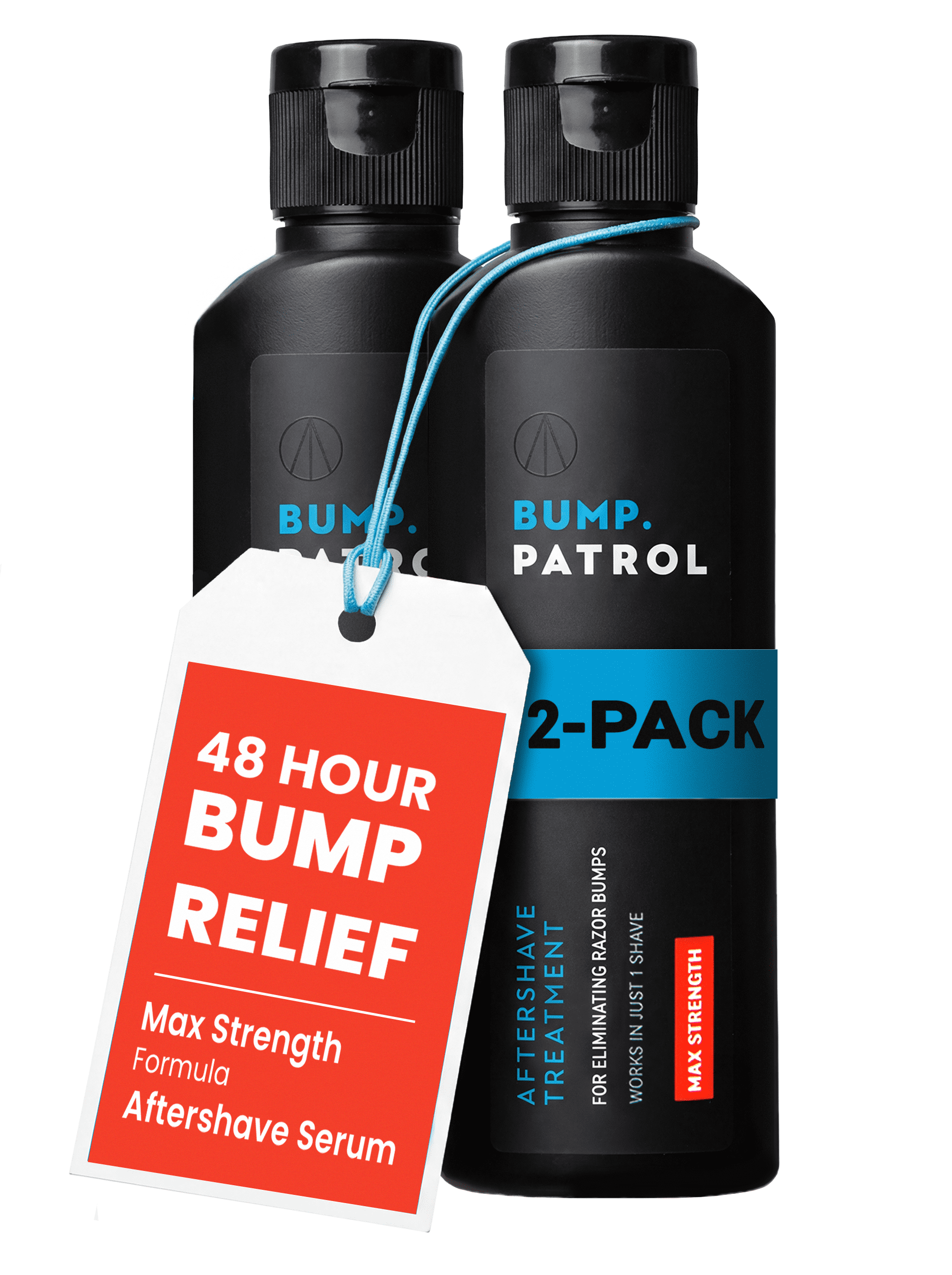 Bump Patrol Maximum Strength Aftershave Treatment Serum – Razor Bump Stopper and Ingrown Hair Treatment for Men and Women, Fast Acting Formula - 2 oz (Pack of 2)