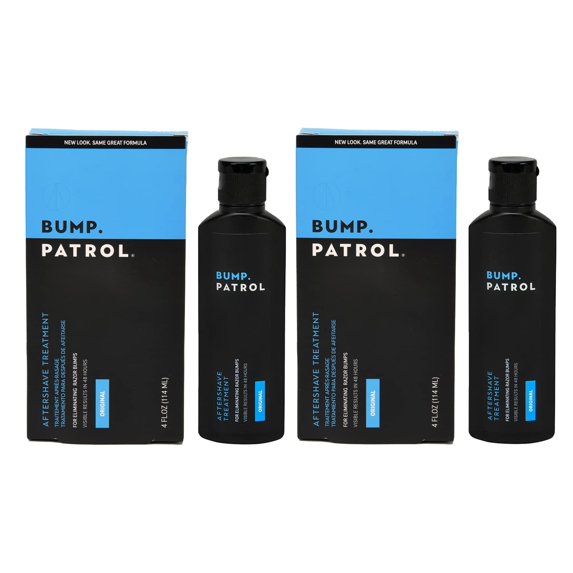 Bump Patrol Original Formula Aftershave Treatment Serum – Razor Bump Stopper and Ingrown Hair Treatment for Men and Women, Ingrown Hair Serum with Salicylic Acid - 4 oz (Pack of 2)