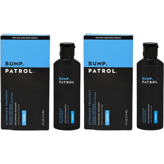Bump Patrol Original Formula After Shave Bump Treatment Serum - Razor Bumps, Ingrown Hair Solution for Men and Women - 4 Ounces 2 Pack