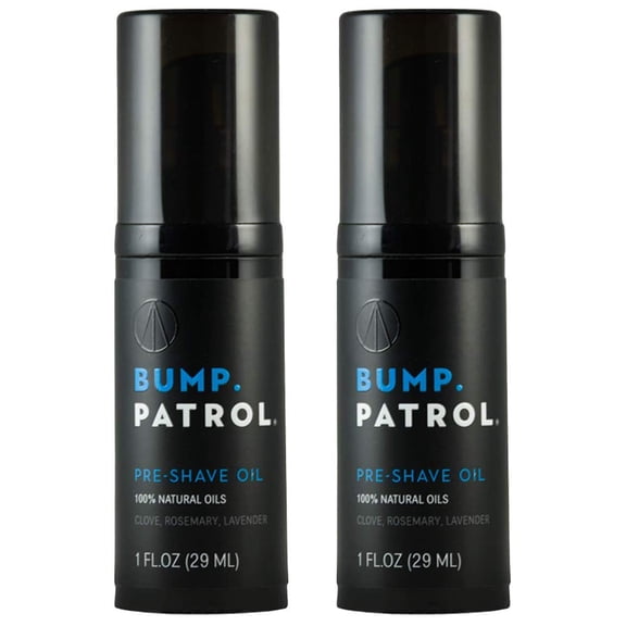 Bump Patrol Pre Shave Oil for Men, Smooth Razor Glide - 1 fl oz, 2 Pack, Lightweight shave prep with rosemary and lavender oils. Helps improve razor glide, soften hair, and reduce tugging.