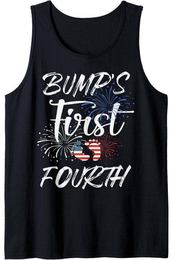 Bump’S First 4Th Of July Pregnancy Independence Tank Top Size S-3XL