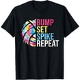 thumbnail image 1 of Bump Set Spike Repeat Volleyball Shirt For Girls Teens Women T-Shirt men and women can wear, black, white, gifts, 1 of 4