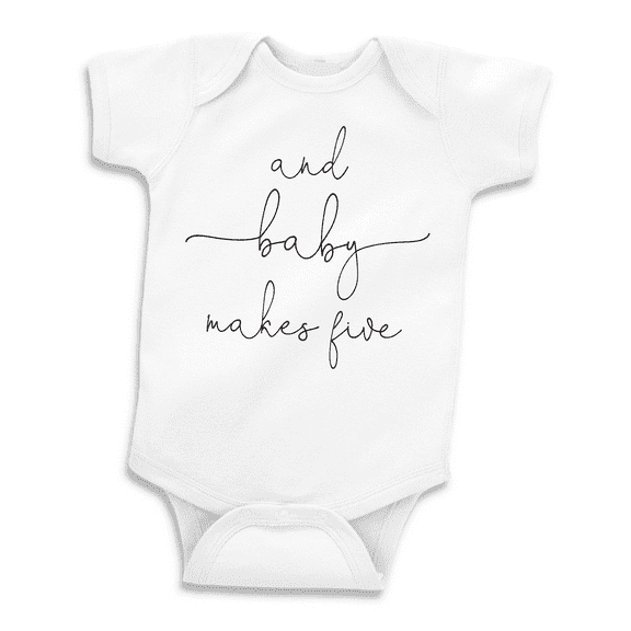 Bump and Beyond Designs Baby Makes Five Pregnancy Announcement