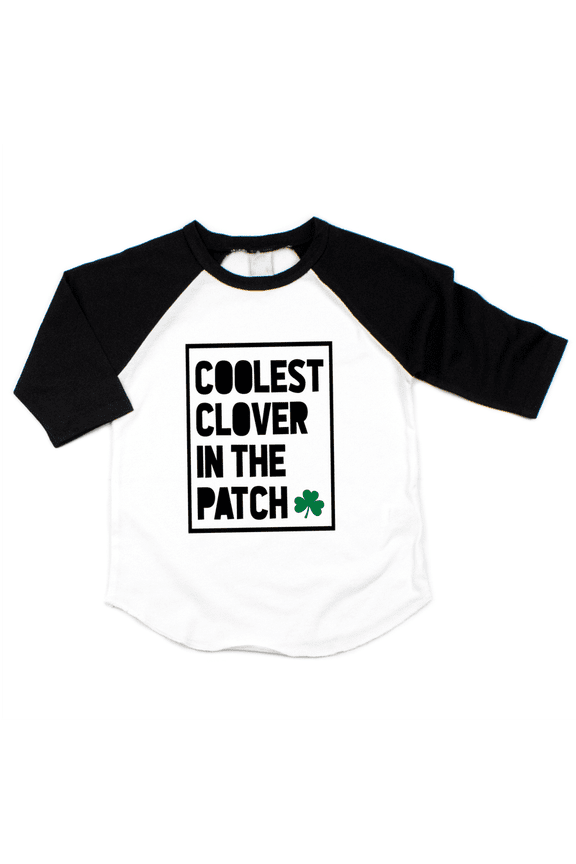 Boys St. Patrick's Day Shirt, Coolest Clover in the Patch (Black, 12-18 Months)