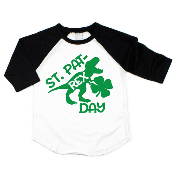 Bump and Beyond Designs Boys St. Patrick's Day Shirt, Dinosaur T-Rex