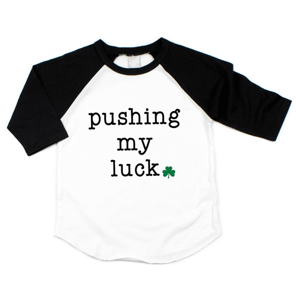 Bump and Beyond Designs Boys St. Patrick's Day Shirt, Pushing My Luck (Black, 6-8)