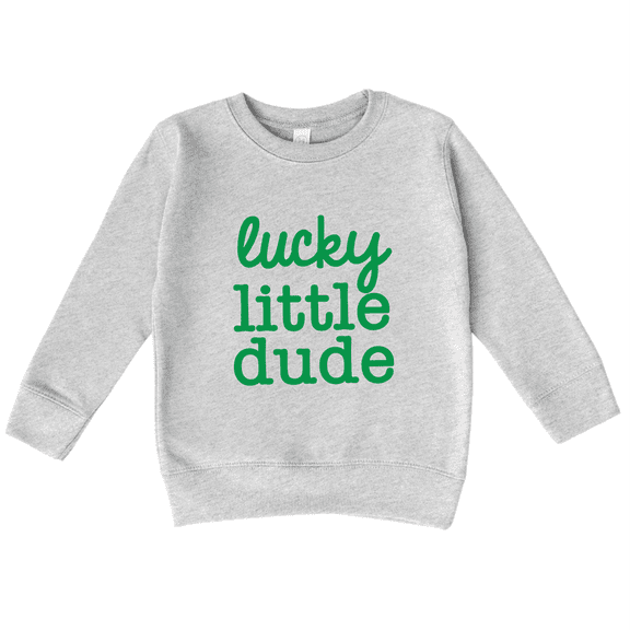 Bump and Beyond Designs Boys St. Patrick's Day Sweatshirt, Lucky Little Dude (Heather Grey 5/6T)