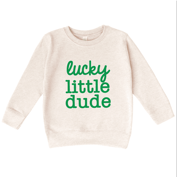 Bump and Beyond Designs Boys St. Patrick's Day Sweatshirt, Lucky Little Dude (Natural 4T)