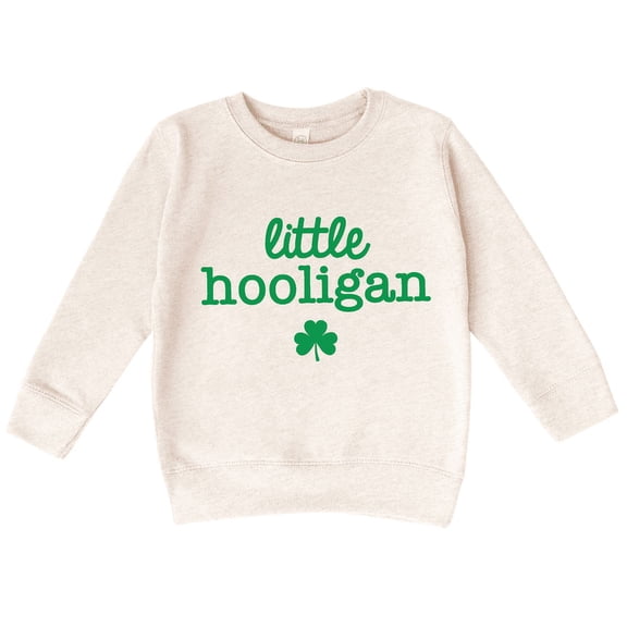 Bump and Beyond Designs Boys and Girls Little Hooligan St. Patrick's Day Sweatshirt (Natural 4T)