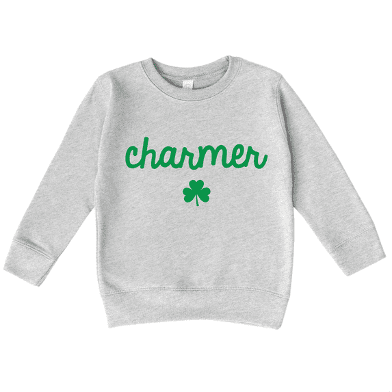 Bump and Beyond Designs Charmer St. Patrick's Day Sweatshirt for Boys and Girls and Girls (Heather Grey 4T)