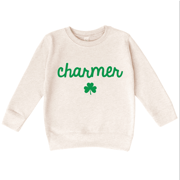 Bump and Beyond Designs Charmer St. Patrick's Day Sweatshirt for Boys and Girls and Girls (Natural 3T)