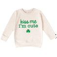 thumbnail image 1 of Bump and Beyond Designs Kiss Me I'm Cute, Toddler St. Patrick's Day Sweatshirt (Natural 5/6T), 1 of 5