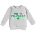 thumbnail image 1 of Bump and Beyond Designs Kiss Me I'm Irish-ish, Toddler St. Patrick's Day Sweatshirt (Heather Grey 7), 1 of 5