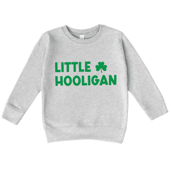 Bump and Beyond Designs Little Hooligan, Toddler St. Patrick's Day Sweatshirt (Heather Grey 4T)