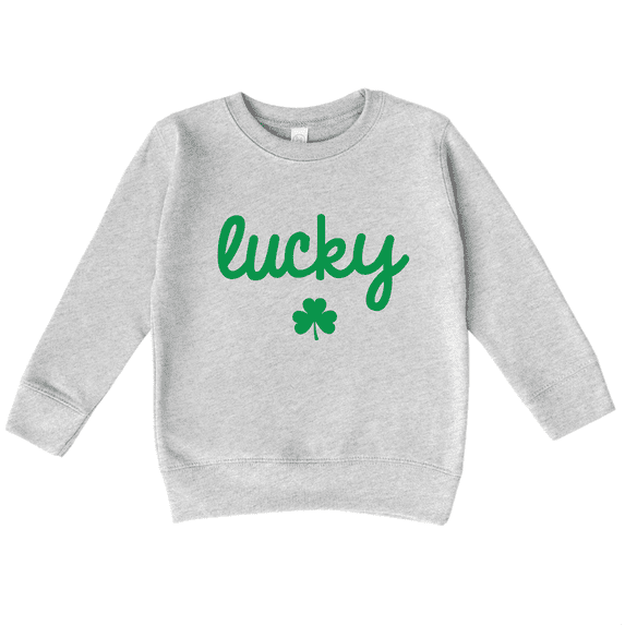 Bump and Beyond Designs Lucky St. Patrick's Day Sweatshirt for Boys and Girls and Girls (Heather Grey 3T)
