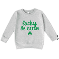 thumbnail image 1 of Bump and Beyond Designs Lucky and Cute, Toddler St. Patrick's Day Sweatshirt (Heather Grey 7), 1 of 5