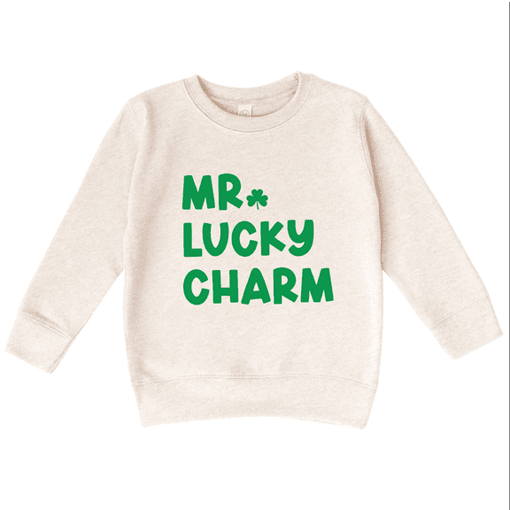 Bump and Beyond Designs Mr. Lucky Charm St. Patrick's Day Sweatshirt for Boys and Girls (Natural 2T)