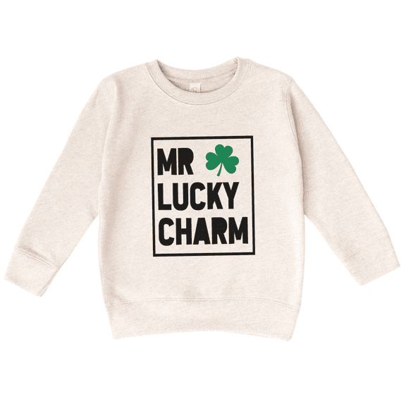 Bump and Beyond Designs Mr Lucky Charm Toddler St. Patrick's Day Sweatshirt (Natural 5/6T)