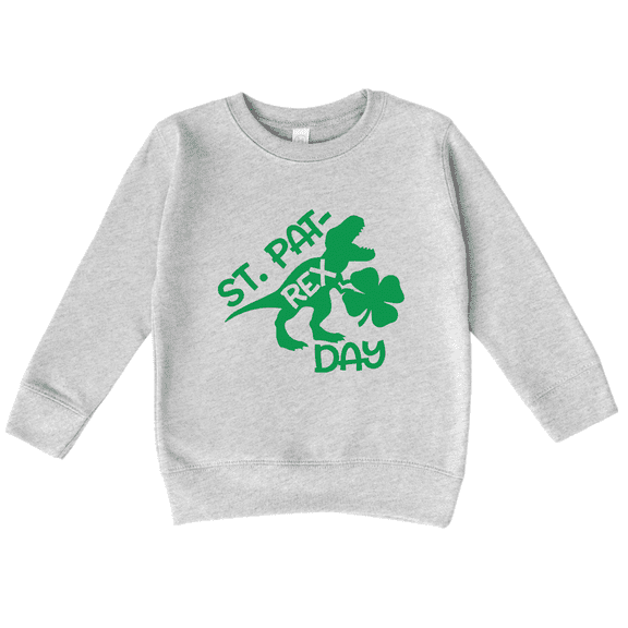 Bump and Beyond Designs St. Patrick's Day Shirt Boys, St. Pat-rex Day Sweatshirt (Heather Grey 2T)