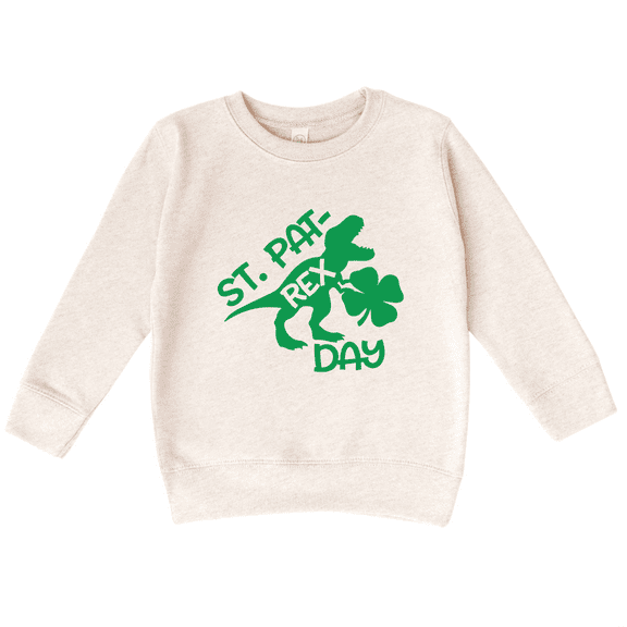 Bump and Beyond Designs St. Patrick's Day Shirt Boys, St. Pat-rex Day Sweatshirt (Natural 4T)