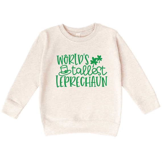 Bump and Beyond Designs St. Patrick's Day Shirt Kids, Tallest Leprechaun Sweatshirt (Natural 4T)