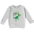 thumbnail image 1 of Bump and Beyond Designs St. Patrick's Day Shirt for Boys, Lucky Saurus-rex Sweatshirt (Heather Grey 3T), 1 of 4