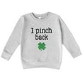 thumbnail image 1 of Bump and Beyond Designs St. Patrick's Day Shirt for Girls and Boys, Glitter Shamrock I Pinch Back Sweatshirt (Heather Grey 4T), 1 of 4