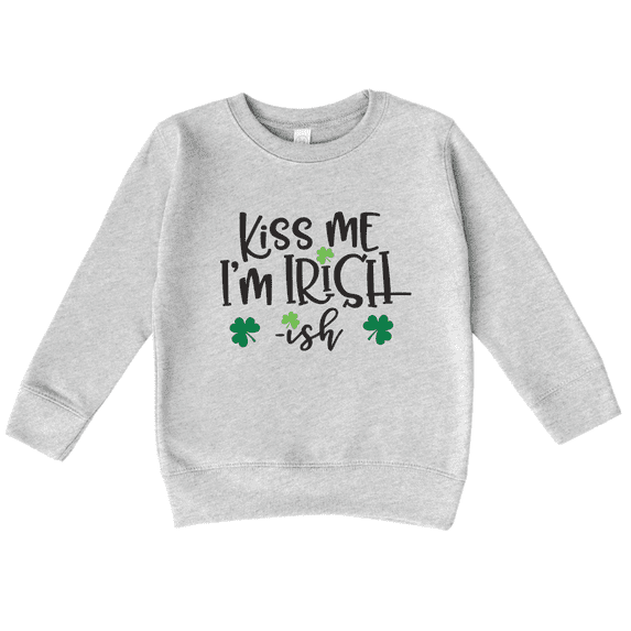 Bump and Beyond Designs St. Patrick's Day Shirt for Girls and Boys, Kiss Me I'm Irish-ish Sweatshirt