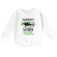 thumbnail image 1 of Bump and Beyond Designs St. Patrick's Day Shirt for Kids, Shamrock Shark Sweatshirt (White 4T), 1 of 5