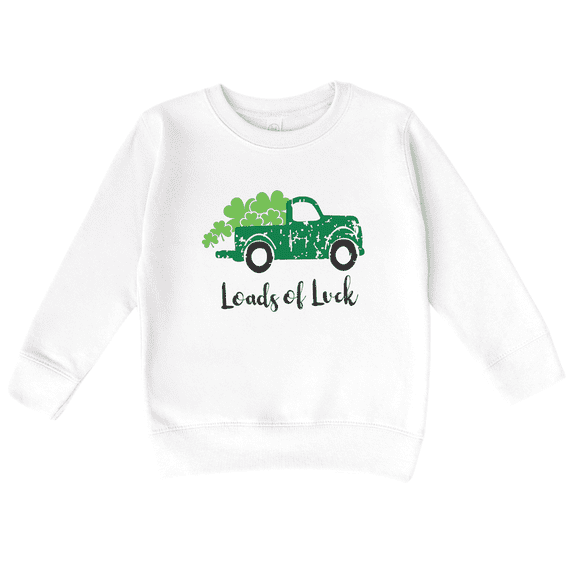 Bump and Beyond Designs St. Patrick's Day Shirt for Kids, Vintage Truck Shamrock Sweatshirt (White 2T)