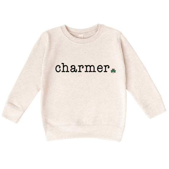 Bump and Beyond Designs St. Patrick's Day Shirt for Toddlers, Charmer Sweatshirt (Natural 3T)