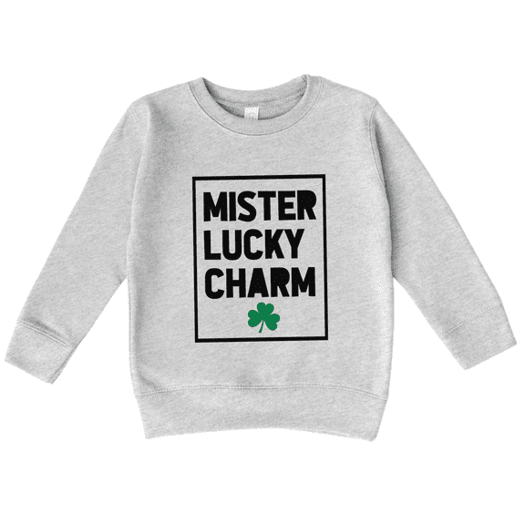 Bump and Beyond Designs St. Patrick's Day Shirt for Toddlers, Mister Lucky Charm Sweatshirt (Heather Grey 5/6T)