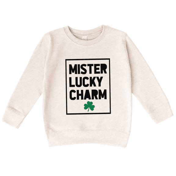 Bump and Beyond Designs St. Patrick's Day Shirt for Toddlers, Mister Lucky Charm Sweatshirt (Natural 3T)