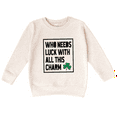 thumbnail image 1 of Bump and Beyond Designs St. Patrick's Day Sweatshirt, Who Needs Luck With All This Charm (Natural 3T), 1 of 4