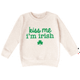 thumbnail image 1 of Bump and Beyond Designs Toddler Kiss Me I'm Irish St. Patrick's Day Sweatshirt (Natural 2T), 1 of 5