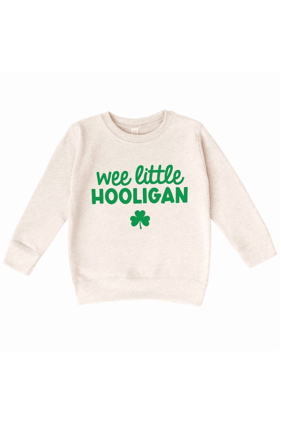 Wee Little Hooligan St. Patrick's Day Sweatshirt for Toddlers (Natural 2T)