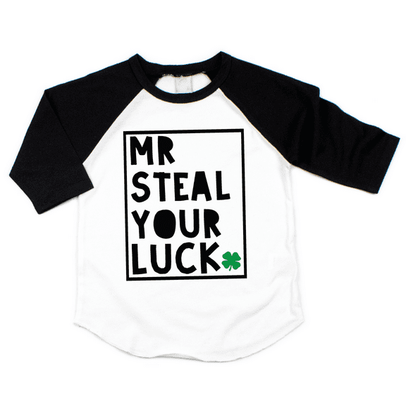 Bump and Beyond Designs Youth Boys St. Patrick's Day Shirt, Mr. Steal Your Luck