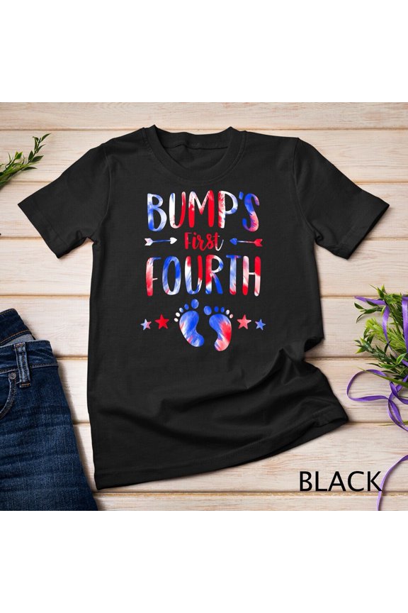 Bump’s First 4th Of July Pregnancy Independence Day Tie Dye Unisex T-shirt