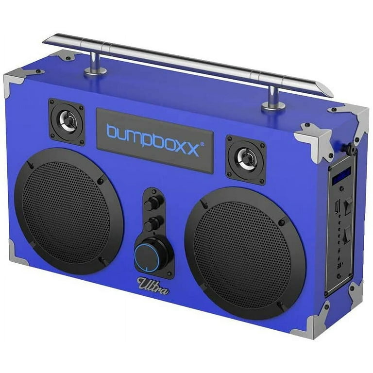 Bumpboxx Portable Bluetooth Speaker Ultra Blue Retro Boombox