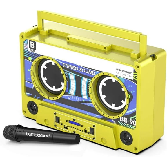 Bumpboxx Remixx Bluetooth Boombox, Highlighter Yellow