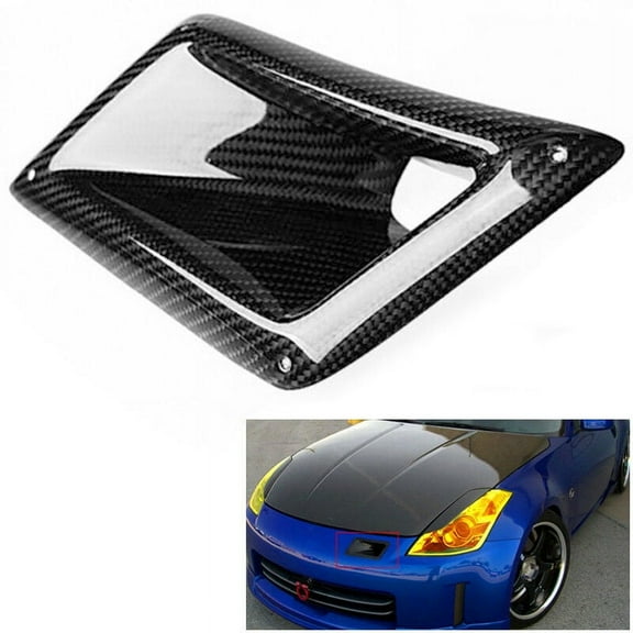 Bumper Air Vent Intake Duct Left Driver For Nissan 350Z Z33 2003-2009 Black Carbon Fiber