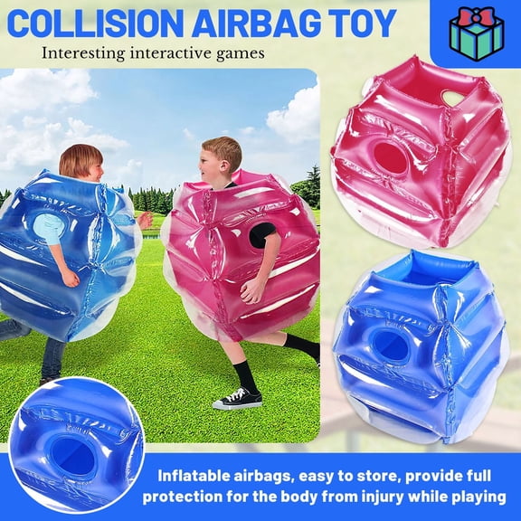 Bumper Bouncing Body Mats, Including One Red And One Blue Mat, Fun And Safe Inflatable Mats, 2-Pack Sumo Balls, Bubble Bouncy Balls, Lawn Games.