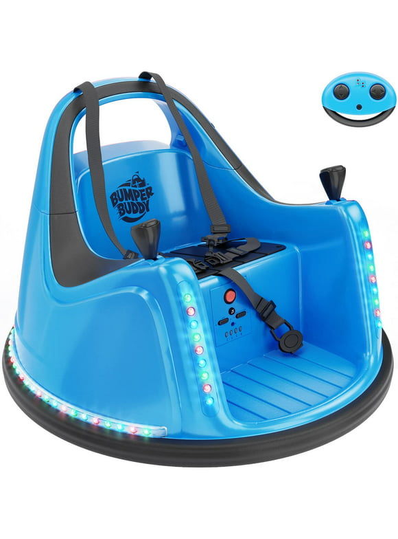 Bumper Buddy Blue 12V 2-Speed Ride on Electric Bumper Car for Kids & Toddlers