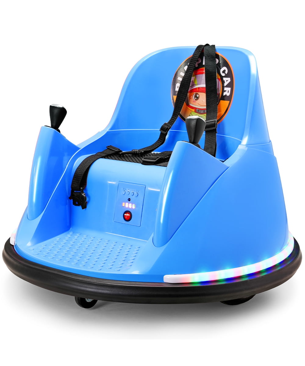 Bumper Car for Kids 12V with Remote Control Flashing Lights Music DIY Stickers for 1.56 Years