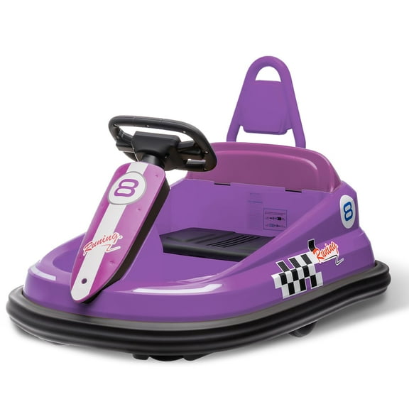 Bumper Car for Toddlers, 6V Electric Ride On Toys for Kids, 1.9 MPH Max Speed, Steering Wheel, 360 Degree Spin, 2-Speeds, Lights, Music & Horn