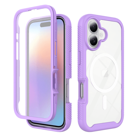 Bumper Case for iPhone 17, Double Layer Protection for iPhone 17 Case, PC Front Bumper + Back Cover Non-Slip Combination Phone Cover for iPhone 17
