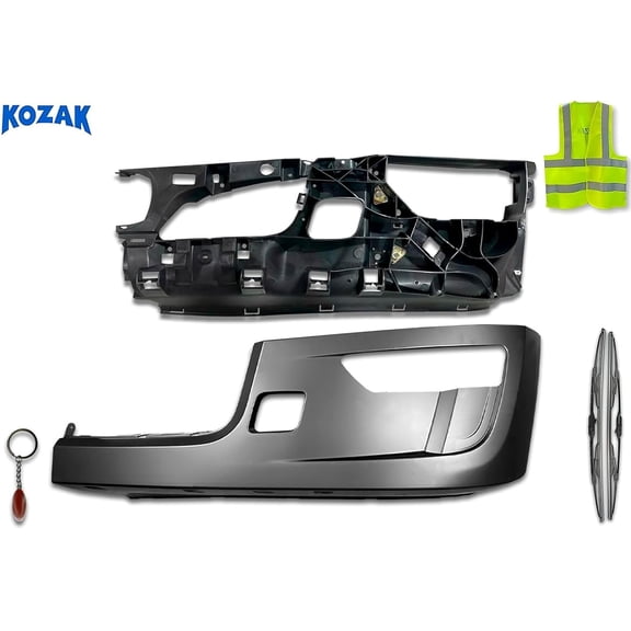Bumper Corner Outer Paint w/ Fog Lamp Hole & Inner Bumper Reinforcement Set, Left Driver Compatible with 579 2022+