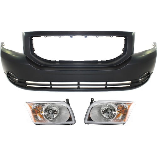 Bumper Cover Headlight Kit For 2007-2012 Dodge Caliber Front