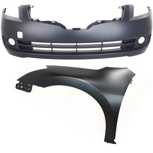 Bumper Cover Kit For 2007-2009 Nissan Altima Front 4-Door Sedan CAPA 2 pc