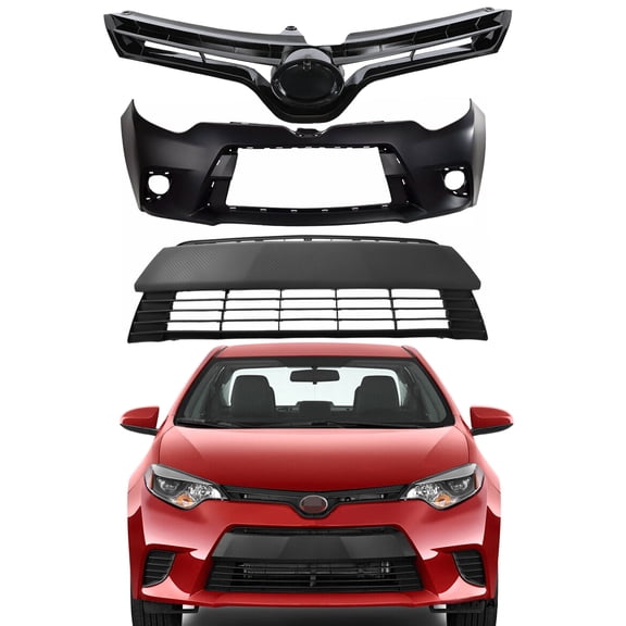 Bumper Cover Kit For 2014-2016 Toyota Corolla Front Primed 5311202450 5211903904